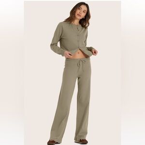 Set Active Flat Knit Everyday Cardigan & Pants